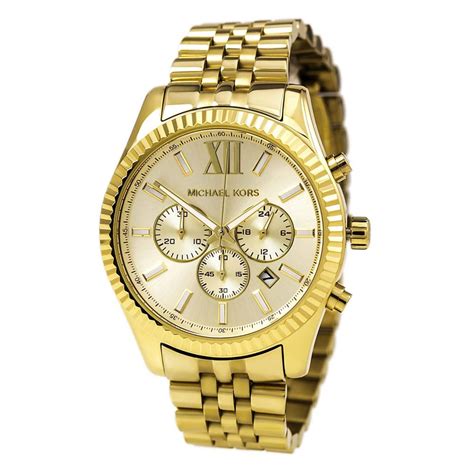 michael kors men's gold watches|Michael Kors chronograph gold.